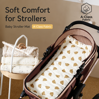 Tapis de poussette bébé toutes saisons en gaze de coton, coussin de siège bébé matelassé en coton, tapis de poussette double face