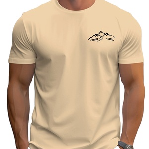 Camiseta de algodón 100% transpirable de estilo fino a la moda para hombre, camisetas ajustadas con cuello en V, camiseta de manga corta para hombre de talla grande - Product Image 1