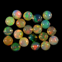 Opale de feu naturelle d'Éthiopie Welo, pierre précieuse ovale multicolore de 7 mm, évaluée par un tiers pour la fabrication de bijoux
