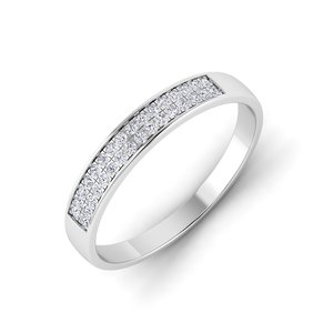 Luxe 2 rangées laboratoire cultivé bague en diamant 925 en argent Sterling à la mode bijoux de mode pour hommes femmes passe diamant testeur IGI fête - Product Image 1