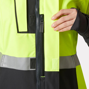 เสื้อแจ็คเก็ตทำงานฤดูหนาวแบบระบายอากาศได้ดี สีเหลืองสดใสแบบสองสี แขนยาว มีแถบสะท้อนแสง สำหรับคนงานก่อสร้าง - Product Image 5