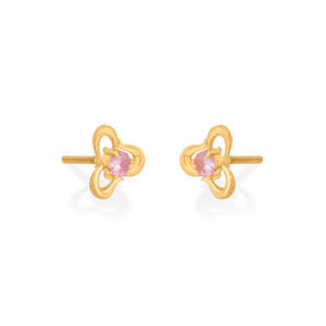 Pendientes de Oro de 14k con Diseño de Pétalos y Zirconia o Moissanita - Joyería Geométrica Moderna para Compromiso - Product Image 4