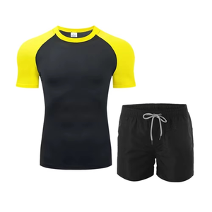 Ensemble de sport 2 pièces pour homme, rashguard de compression, extensible, respirant, léger et à séchage rapide - Product Image 2