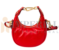 Nouveauté 2026 – Sac bandoulière mini en cuir pleine fleur rouge avec chaînes et fermeture éclair – Haute qualité, élégant et tendance pour femme