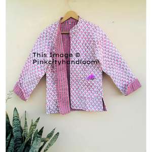 ฤดูหนาวCoatsสําหรับผู้หญิงHandmade Vintageผ้าฝ้ายแท้Coat Blockพิมพ์แจ็คเก็ตBohemianเสื้อหนาวแจ็คเก็ต - Product Image 3