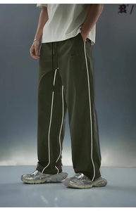 Pantalons de survêtement unisexes tendance à rayures réfléchissantes, style designer, coupe ample, style streetwear, pantalons baggy pour hommes, pantalon sur mesure - Product Image 2