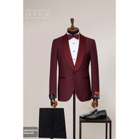 Costume de marié imperméable de qualité supérieure, coupe ajustée, simple boutonnage, 80 % laine, 20 % polyester, pour un style de mariage classique