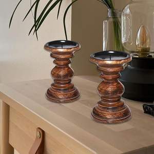 Candelabros de madera de granja hechos a mano de alta calidad de HF Crafts para decoración del hogar y Navidad a bajo precio - Product Image 1