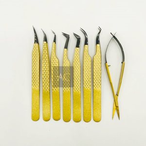 Haute qualité professionnel en acier inoxydable Plasma noir or enduit Extension de cils pince à épiler cils ciseaux pointe pointue cils - Product Image 6