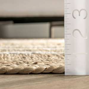 Tapis de chambre carré en jute tissé de luxe, antidérapant, rembourré, résistant aux taches, écologique, fait à la main, imperméable - Product Image 5