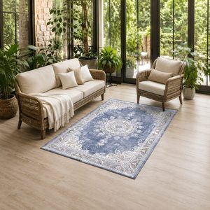 <b>RUGS</b> DEPOT LXDP-0109 Wholesale Multicolor Neutral Traditional Medallion Digital Printed Machine Washable Chenille <b>Rug</b> <b>Non</b> <b>Slip</b> - Product Image 6