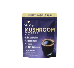 VitaCup Mushroom Instant Coffee Medium Roast 100% Arabica & Robusta Instant Coffee | 30 Servings - Product Image 1