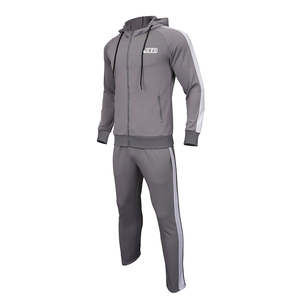 Mode ajusté imprimé équipe noir Gym survêtement pour hommes vêtements de Sport sweatwear deux pièces blanc Sport survêtement hommes - Product Image 3