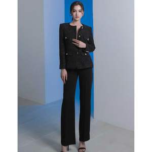 กางเกงขาตรงหรูหราสำหรับผู้หญิงสไตล์มินิมอลแบบเรียบง่ายด้านหน้าเรียบบริการปรับแต่งได้ - Product Image 1