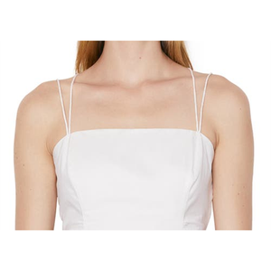 Canotta Sportiva Traspirante in Maglia con Strappi e Cut-out, Decorazioni a Piume, Taglia Unica, Colore Bianco - Product Image 2