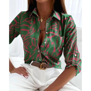 New Trending Summer Woman Shirts 100% Organic Cotton Women's Shirts Customize Casual Printed Wholesale Shirt - Product Image 6