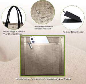2025 dernier sac de plage en jute personnalisé sacs à provisions promotionnels en gros du meilleur fournisseur indien - Product Image 2