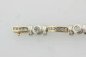 สร้อยข้อมือเพชรมอสซาไนต์ตัด7ct สำหรับสตรีพร้อมกำไลทองขาว14K กำไลข้อมือเงินสเตอร์ลิง925แบบหมั้น - Product Image 5