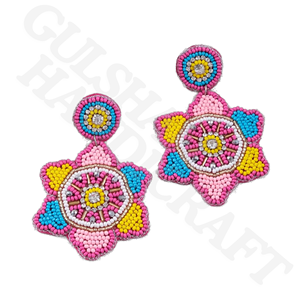 Pendientes colgantes bordados en forma de flor Vintage ecológicos inspirados en la naturaleza, joyería personalizada tejida a mano para fiestas de moda - Product Image 2