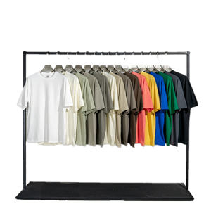 Camiseta de hombre de cuello redondo de algodón pesado de 260g de talla grande de alta calidad, Camiseta holgada de Color sólido con logotipo personalizado OEM para hombre - Product Image 1