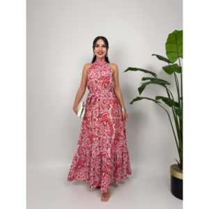 4024 เดรสผ้าชีฟองทรงเอแขนกุดพร้อมเข็มขัดเอวทรงเอ็มไพร์ทรงกว้างพร้อมเข็มขัด - Product Image 2