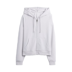 Fashion Women Zip Up Hoodie Oversized Casual Streetwear Zipper <b>Fleece</b> Sweatshirt <b>Jacket</b> With Custom Logo Printing - Product Image 1