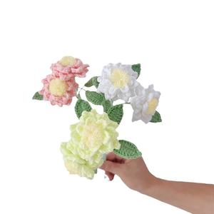 Bouquet éternel de fleurs de gardénia au crochet, arrangement créatif en fil, vente en gros pour mariage et décoration intérieure - Product Image 5