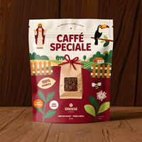 Sachet biodégradable refermable avec valve, pochette autoportante mate pour café