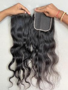 Lujo atado a mano 5x5 Ondulado HD Cierre de encaje 100% Cabello humano virgen Transparente Todos los colores Adecuado - Product Image 3