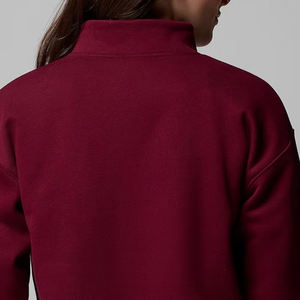 Sweat-shirt en polaire chaud, ton uni, col montant, style tendance pour le streetwear, avec logo personnalisable, design décontracté - Product Image 5