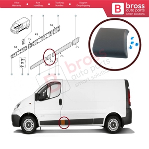 แผงข้างประตูซ้าย BSP1035 แผงกลางตกแต่งตรงกลาง 93852553 สำหรับ Trafic MK2 Vivaro PriMastar - Product Image 5