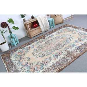 พรมตุรกีวินเทจขนาด 5.4x9.1 ฟุต พรมขนาดใหญ่ พรมลายทางสีน้ำตาล - Product Image 3