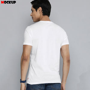 เสื้อยืดเข้ารูปผ้าคอตตอนของผู้ชาย,เสื้อผู้ชายแบบเรียบง่ายออกแบบได้ตามต้องการ - Product Image 5