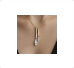 Marquise Synthetic Lab-Grown Diamond Pendant 9K Gold Plated 1.21 CT D VVS Clarity Luxury Women's Bulk Order Shlok - Product Image 6