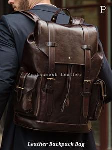 Mochila de cuero de calidad de exportación, seguro, espacioso, precio al por mayor, clásico, hecho a mano, negocios, fábrica, descuentos directos a granel - Product Image 3