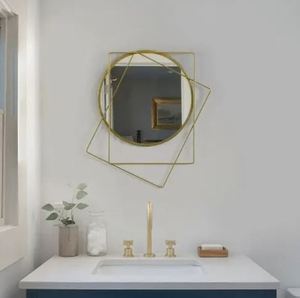 Espejos Decorativos Redondos Dorados Colgantes para Decoración del Hogar, Hotel, Sala de Estar, Acabado Brillante, Montaje en Pared - Product Image 2