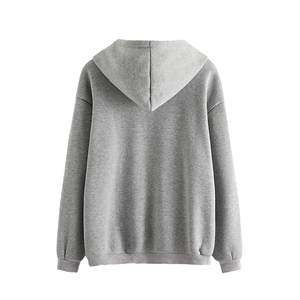 Sudadera con capucha de gran tamaño de Invierno para mujer de alta calidad, manga larga, suave, cálida, 100% algodón, bordado personalizado, forro polar pesado, estampado frontal - Product Image 2