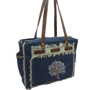 Bolso de lona vintage con correas de cuero, bolso estilo callejero de gran capacidad, hermoso bolso de lona hecho a mano para uso diario - Product Image 1