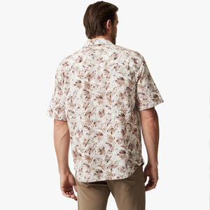 Camisas estampadas ligeras para hombre con etiqueta de logotipo bordado de manga corta personalizada y marca personal para uso de verano - Product Image 5