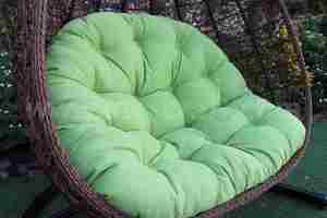 Modern Brown Rattan Wicker <b>Swing</b> with Aluminum <b>Frame</b> Stainless Steel Stand for Outdoor Patio Restaurant or Garden Leisure Use - Product Image 3