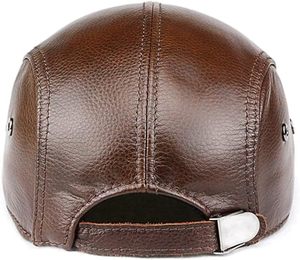 Sombrero de vendedor de periódicos ajustable para hombre, gorra de boina para conducir, caza, pesca, gorra de hiedra de cuero genuino, boina de moda, gorra plana - Product Image 5