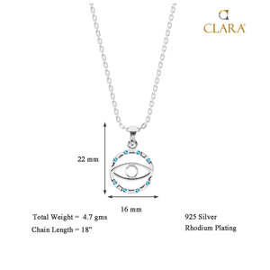 สร้อยคอจี้รูปวงกลมตาปีศาจเงินแท้ 925 - ทันสมัยและทนทาน - Product Image 5