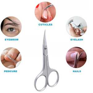 Ciseaux de manucure en acier inoxydable Ciseaux à sourcils Ciseaux à cuticules Extra fins incurvés pour manucure Ongle pour femmes et hommes - Product Image 5