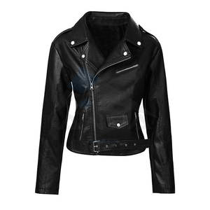 Chaqueta de Cuero para Mujer, Elegante y Casual, Diseño Moderno con Dos Cremalleras, Tacto Suave, Ropa de Abrigo para Invierno - Product Image 5