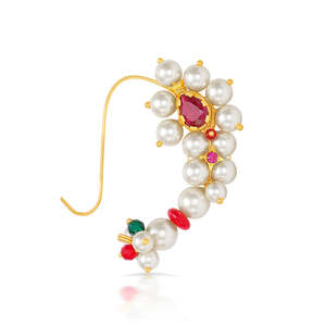 Gauri <b>Gold</b> Plated Nath for Women Wedding - Product Image 3