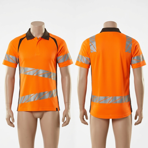 Camiseta de Trabajo de Seguridad de Micro Poliéster de 240 GSM, Color Azul Marino con Panel Reflectante, Logotipo Personalizado por Transferencia Térmica - Product Image 6