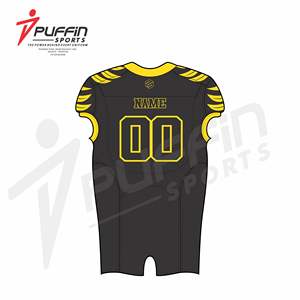 ชุดยูนิฟอร์มอเมริกันฟุตบอล ออกแบบเองได้ ชุดกีฬาทีม เสื้อเจอร์ซีย์ กางเกงขาสั้น ตัวอักษร 100% โพลีเอสเตอร์ แบบซับลิเมชั่น ผ้าทวิลล์ รับผลิตแบบ OEM - Product Image 3