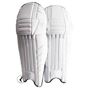 Protège-tibias de cricket pakistanais de haute qualité, blanc uni, avec logo personnalisable, équipement de protection - Product Image 4
