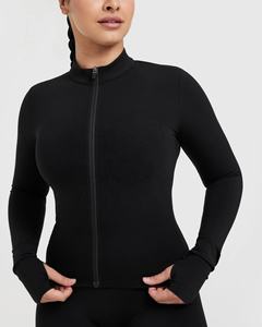 Veste de yoga pour femme hiver 2024, manches zippées, respirante, coupe ajustée, Spandex/Nylon, écologique, décontractée, pour la gym et le yoga, taille XXL, couleur unie - Product Image 4