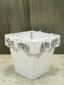 Florero de metal martillado plateado, decoración de mesa, decoración para el hogar y la sala de estar - Product Image 2